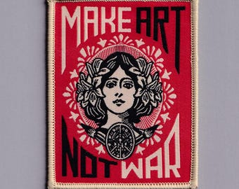 Make Art Not War Patch Iron-on Embroidered Anti-War Peace Applique Patches