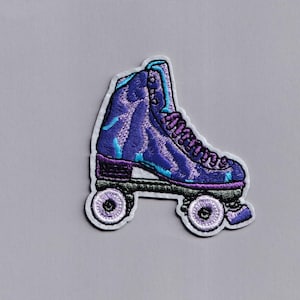 Purple Rollerskate Patch Iron-on Embroidered Roller Skate Roller Derby Patches