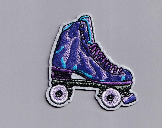 Purple Rollerskate Patch Iron-on Embroidered Roller Skate Roller Derby Patches