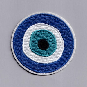 Patchs thermocollants bleus pour les yeux de Nazar, brodés, turcs