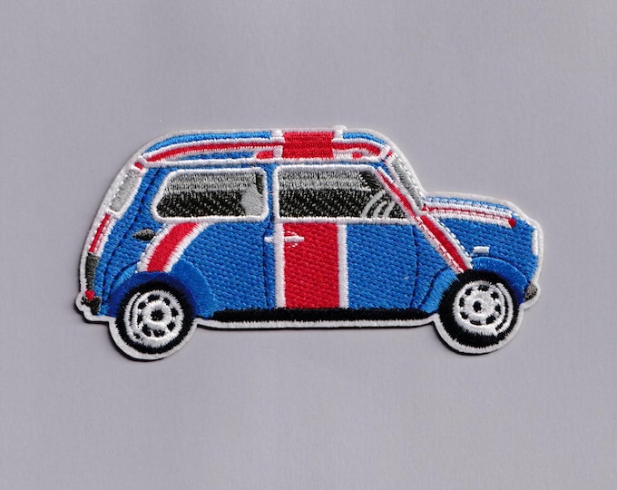 Large Mini Cooper Union Jack Patch Iron-on Embroidered Mini Cooper Applique Patches UK