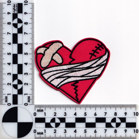 Toppa Ricamata Stira Ferro Love Heart & Hate – Patch Iron-On Con Scritta Inglese - 2