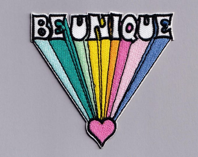 Colourful Be Unique Patch Iron-on Positive Message Applique Patches