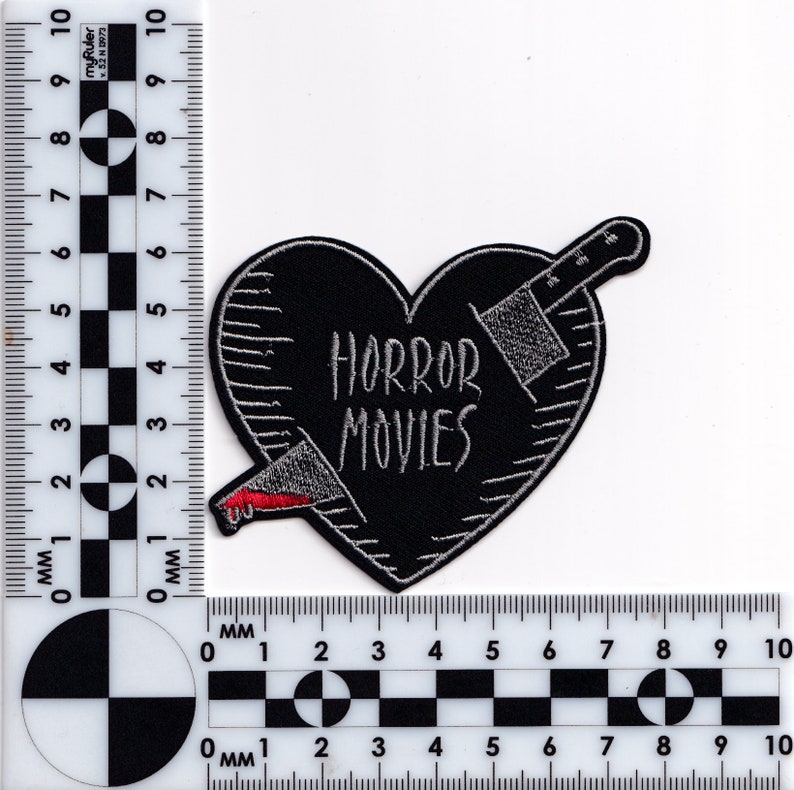 Iron-on Embroidered Horror Movies Heart Patch Applique Film image 2
