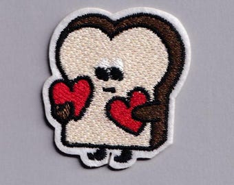 Cute Slice of Toast Patch Iron-on Embroidered Kawaii Style Toast Applique Patches