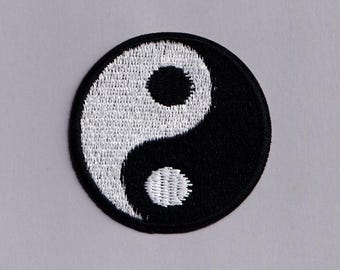 Petite Yin and Yang Patch Iron on Embroidered Yin and Yang Symbol Taoist Tai Chi Applique Patches