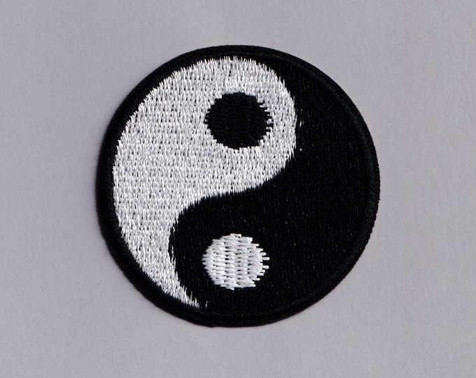 Petite Yin and Yang Patch Iron on Embroidered Yin and Yang Symbol Taoist Tai Chi Applique Patches