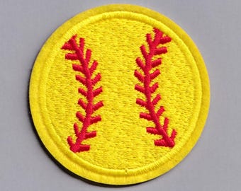 Embroidered Iron-on Softball Ball Patch Applique Sports Soft Ball Patches