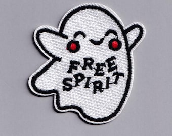 Free Spirit Ghost Patch Iron-on Embroidered Ghost Applique Patch