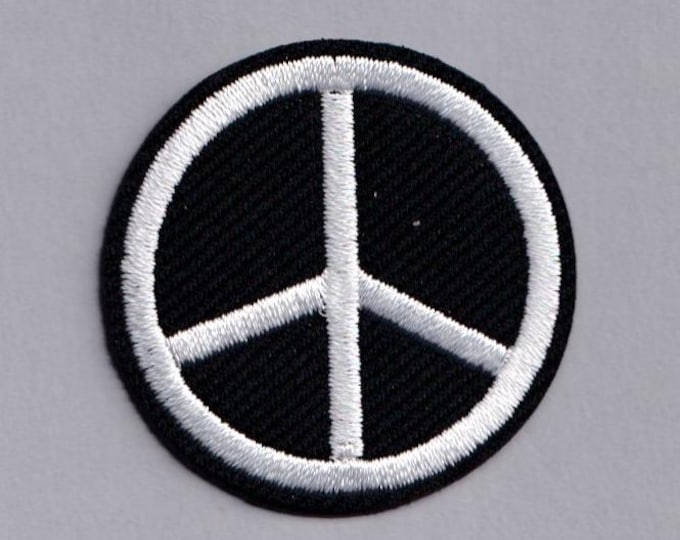 Petite Iron-on Peace Symbol Patch Embroidered Peace Sign Hippy Applique Patch