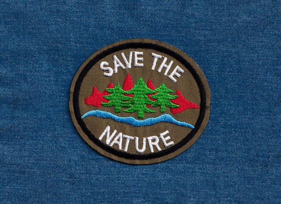 Embroidered Iron-on Save the Nature Patch Environmentalist