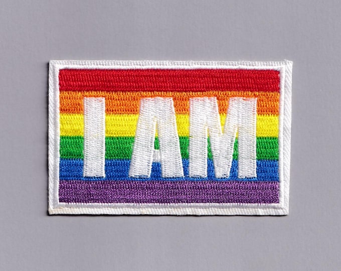 I Am Gay Rainbow Flag Patch Iron-on Embroidered Gay Pride LBGTQ Applique Patches