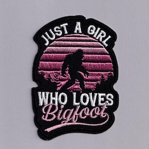 Just a Girl Who Loves Bigfoot Patch Iron-on Embroidered Bigfoot Sasquatch Applique Patches