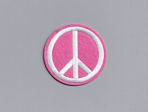 Toppa Termoadesiva Peace Sign - Simbolo Della Pace - 10 X 5 Cm - Ferro Da Stiro