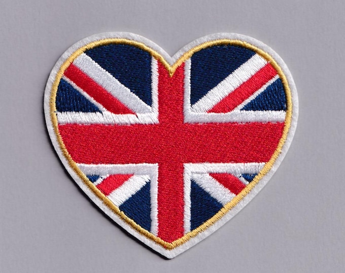 Union Jack Heart Patch Iron-on Embroidered British Flag Applique Patches UK Travel Backpacking Patch