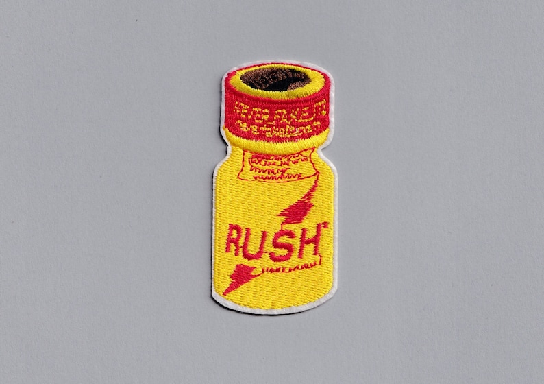 Embroidered Rush Poppers Amyl Nitrate Patch Iron on image