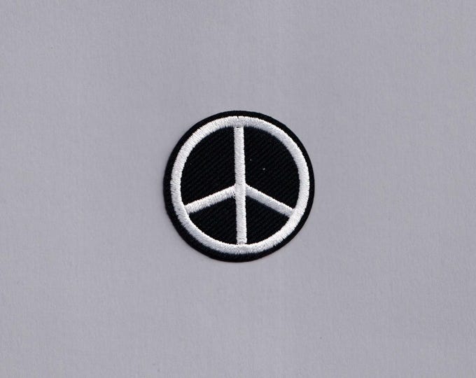 Petite Iron-on Peace Symbol Patch Embroidered Peace Sign Hippy Applique Patch