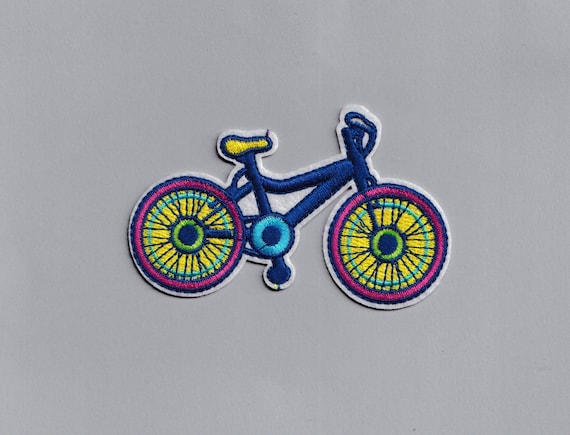 Colourful Embroidered Iron on Bicycle Bike Patch Applique Push Bike Patch Etsy UK