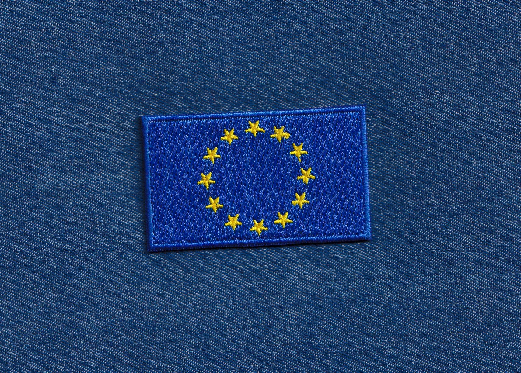 European Flag Thermoadhesive Patch - Embroidered EU Print Iron-On
