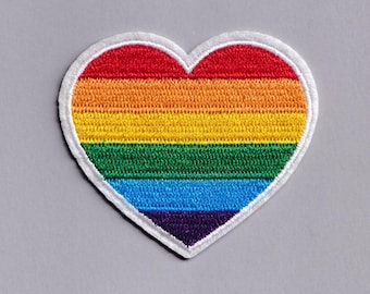 Rainbow Flag Heart Patch Iron-on Embroidered LGBTQ Rainbow Flag Applique Patches