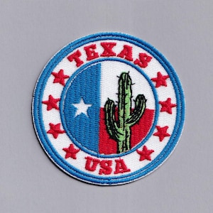 Patches de viagem bordados com ferro de passar da bandeira do estado do Texas do Texas