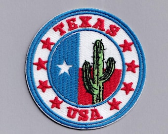 Texas USA Patch Iron-on Embroidered Texas State Flag Travel Patches
