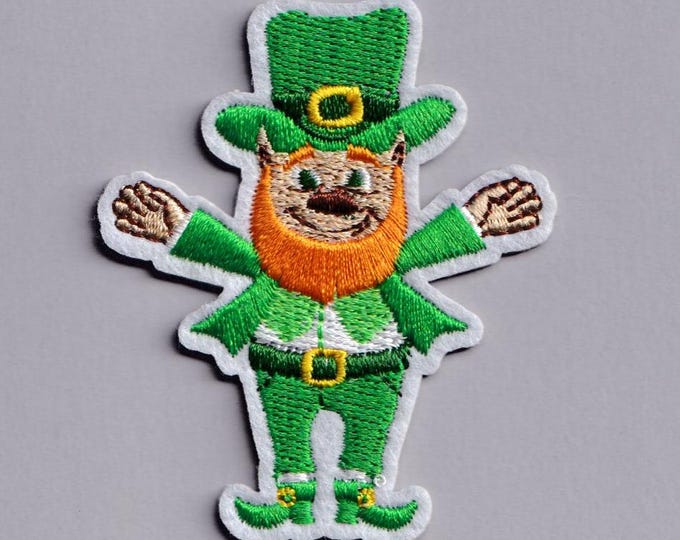 Irish Leprechaun Patch Iron-on Embroidered Leprechaun Applique Patches