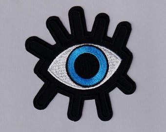 Blue Eye Patch Iron-on Embroidered Turkish Eye Applique Patches