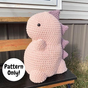 Jumbo Chubby Dino Crochet Pattern | Amigurumi Plushie Pattern | Dinosaur, Plush, Stuffed Animal, Big, PDF Download