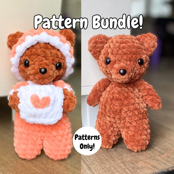 PATTERN ONLY!!** Baby Bear Bundle! Sleepy Time Baby Bear AND Regular Baby Bear Crochet Patterns | Amigurumi Patterns | Plushie Pattern