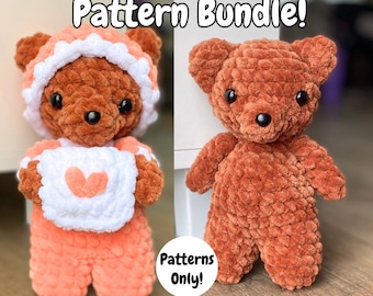 ベビーベアのかぎ針編みパターンバンドル：あみぐるみぬいぐるみ（PDFダウンロード）