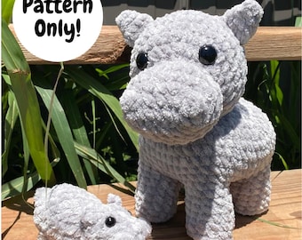 かぎ針編みのカバ編みぐるみパターン集：縫う手間がかからない＆縫わない（PDFダウンロード）