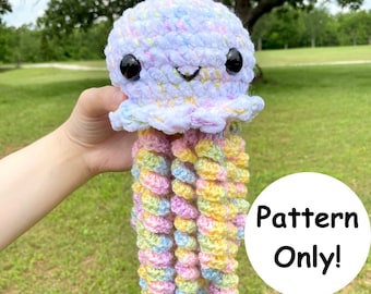 かぎ針編みのクラゲのパターン | 海の生き物、海、編みぐるみ、ぬいぐるみ、水、水生、動物、PDFダウンロード