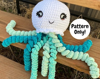 ジャンボクラゲのかぎ針編みパターン：初心者向けあみぐるみ（デジタルダウンロード）