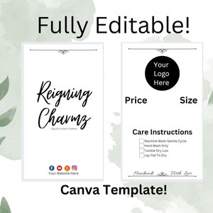 DIGITAL DOWLOAD ONLY! Fully Customizable and Editable Price Tag Template | Clothing Tag | Label