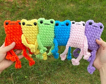 Crochet Leggy Frog Plush: Handmade Poseable Stuffed Animal