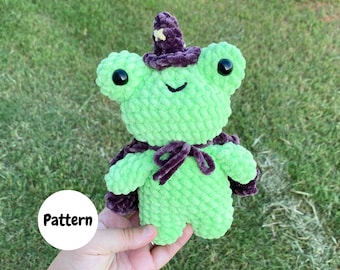 ウィザードフロッグのかぎ針編みパターン：初心者向けあみぐるみ（デジタルダウンロードPDF）