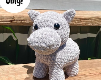 簡単なかぎ針編みのカバのパターン：縫いやすい編みぐるみぬいぐるみ（PDFダウンロード）