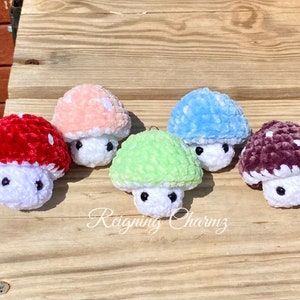 Crochet Mini Mushroom Pop-It Fidget Toy Keychain | Amigurumi Plushie | Stuffed Animal