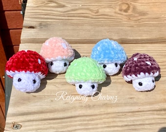 Crochet Mini Mushroom Pop-It Fidget Toy Keychain | Amigurumi Plushie | Stuffed Animal