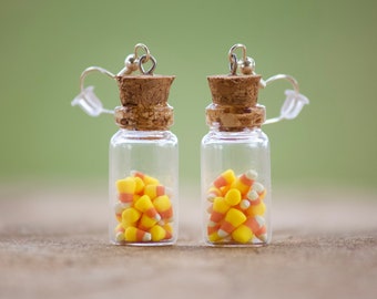 Candy Corn Jar Earrings