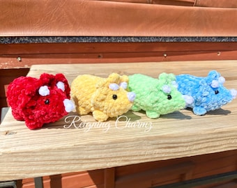 Mini Crochet Triceratops | Amigurumi Plushie | Plush | Stuffed Animal