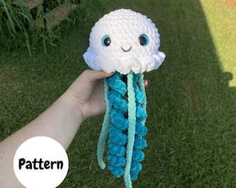 クラゲのかぎ針編みパターン：簡単な編みぐるみの海の生き物（PDFパターン）