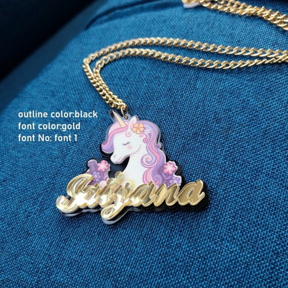 Unicorn name necklace deals