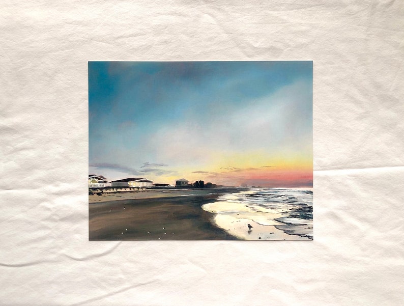 Wrightsville Beach at Sunrise / Art Print / Oil Painting / 8x10 and 5x7