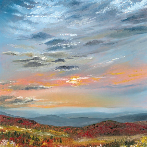 Art Print Oil Painting / Blue Ridge Mountains / Autumn / Fall Scene / Melissa Schepp Creations