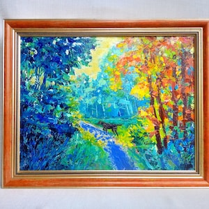 Tree Wall Art Forest Painting Impressionist Framed Art Original Painting 12 x 16 Nature Landscape Acrylic Painting