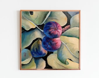 Figs Wall Art Realistic Painting Classic Oil Painting Original Art 8 x 8 Fruit Still Life French Country Art Fine Art Painting