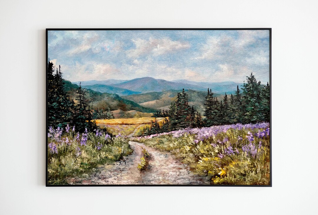 Blue Ridge Mountains Wall Art Custom Canvas Print 12 X 18 Mountain Oil