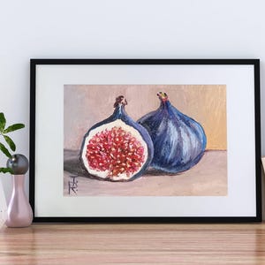 Figs Wall Art Realistic Painting Classic Oil Painting Original Art Fruit Still Life French Country Art Eclectic Modern Kitchen Decor
